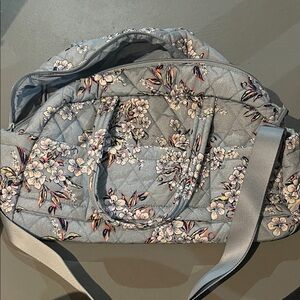 Vera Bradley Floral Quilted Travel Bag - Light Gray